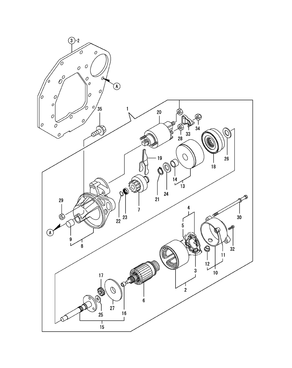 Yanmar Engine - Starting Motor Diagram and Parts List for 467 4X4-1H013H-1H294H-37BKD010 Cub Cadet Lawn Tractor Accessories